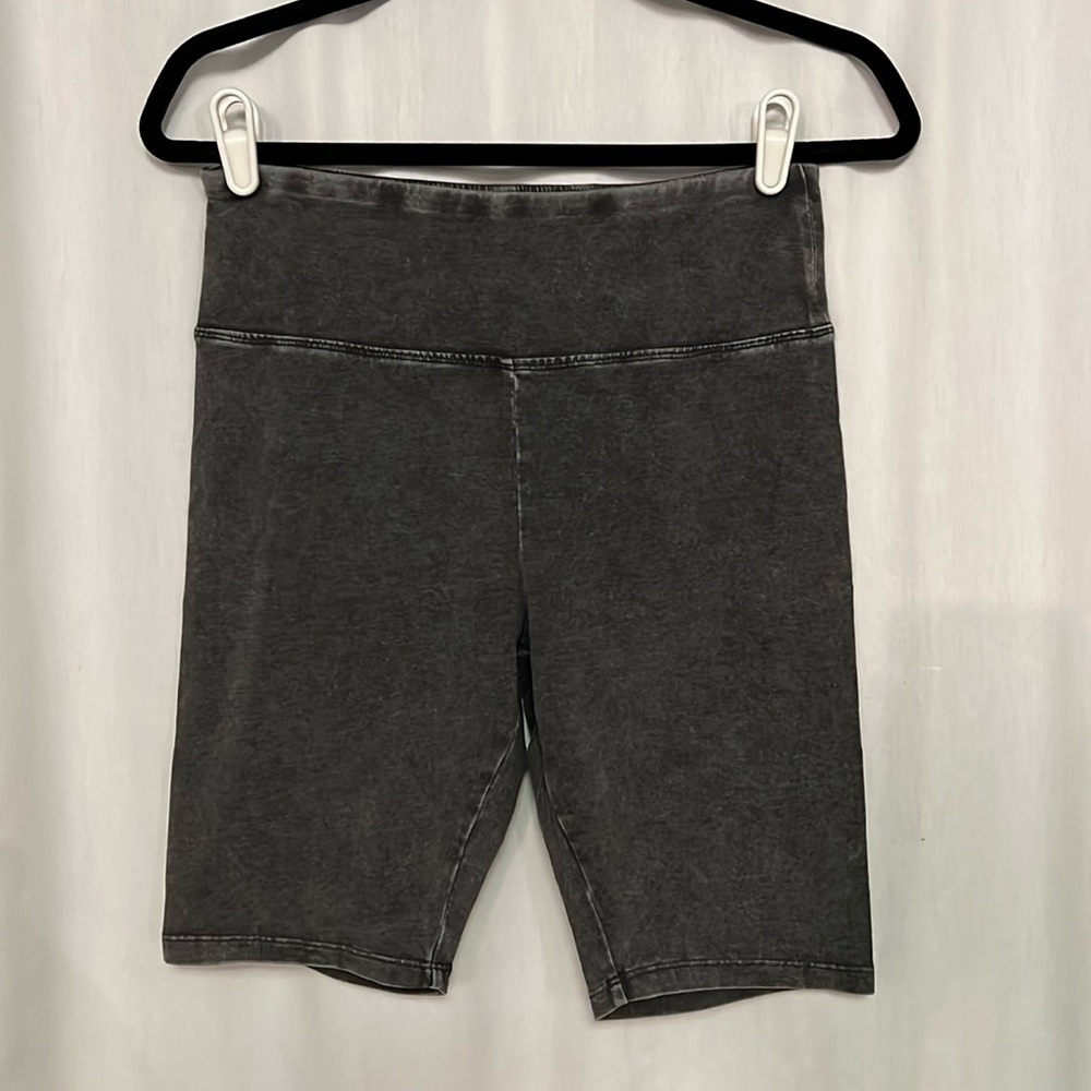 Acid wash biker shorts